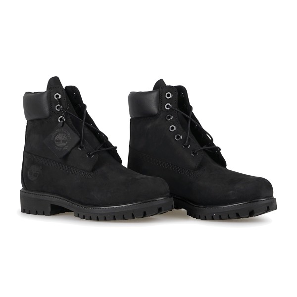 Timberland - Stivale nero Premium 6 Inch impermeabile in nabuk con lacci per