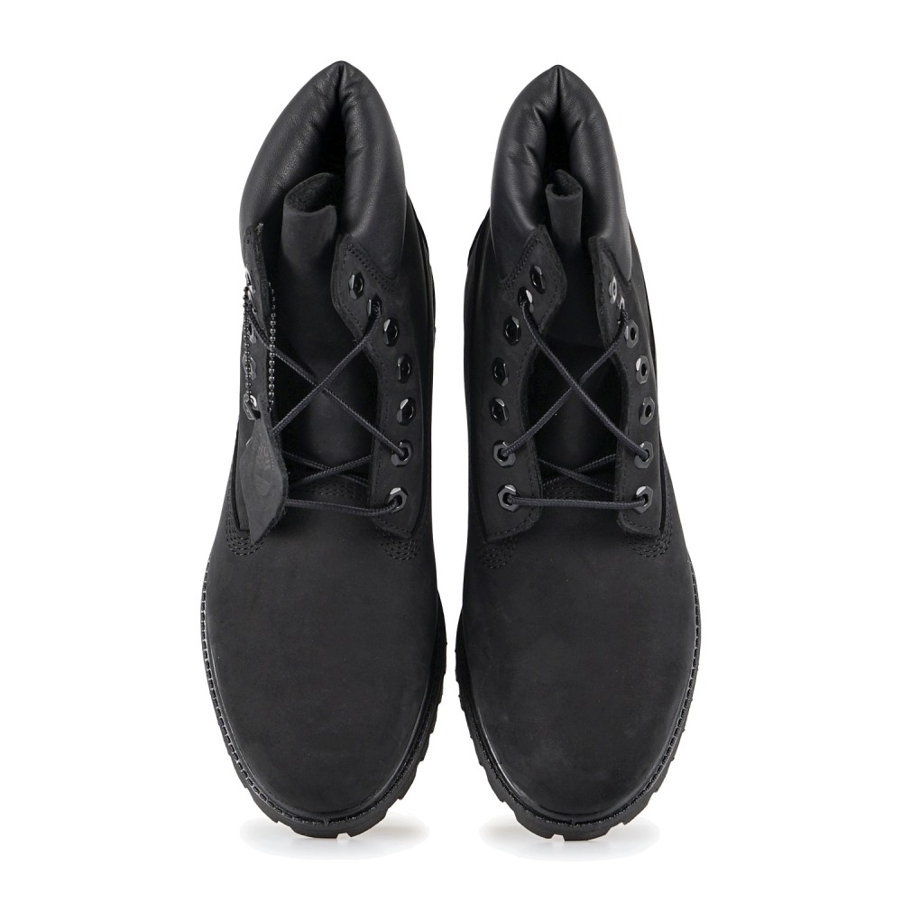 Timberland - Stivale nero Premium 6 Inch impermeabile in nabuk con lacci per