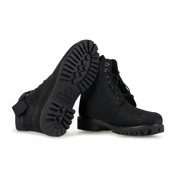 Timberland - Stivale nero Premium 6 Inch impermeabile in nabuk con lacci per