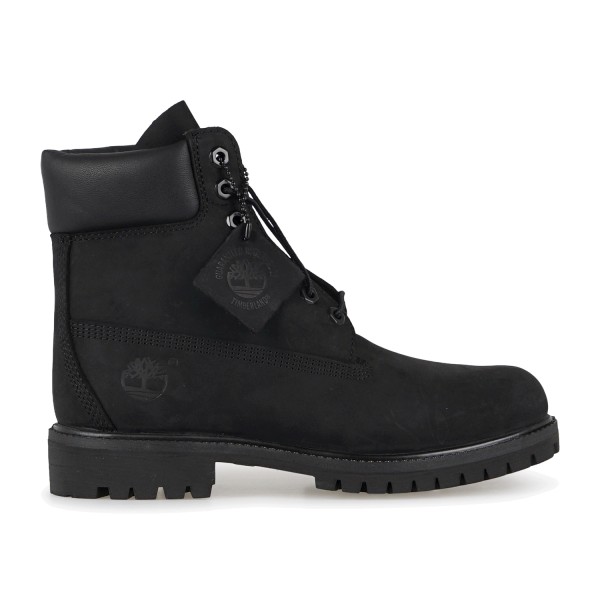 Timberland - Stivale nero Premium 6 Inch impermeabile in nabuk con lacci per