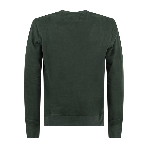 Roy Roger's - Felpa verde girocollo con taschino in jeans sul petto per uomo |