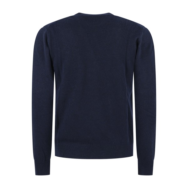 Roy Roger's - Maglione girocollo blu in lana e cashmere per uomo |
