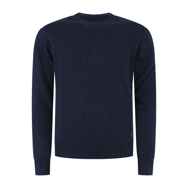 Roy Roger's - Maglione girocollo blu in lana e cashmere per uomo |