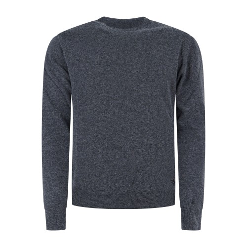 Roy Roger's - Maglione girocollo grigio in lana e cashmere per uomo |