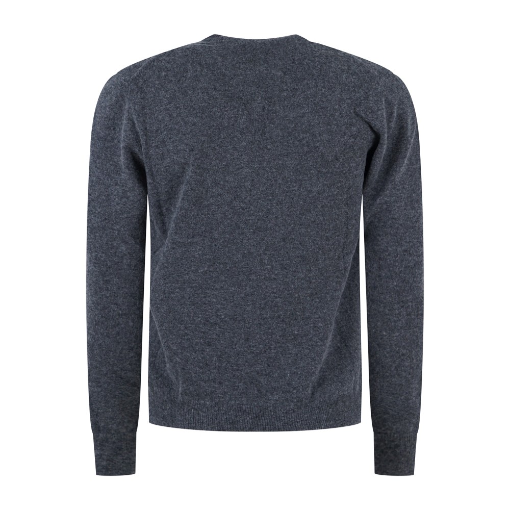 Roy Roger's - Maglione girocollo grigio in lana e cashmere per uomo |
