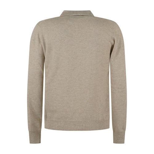 Roy Roger's - Polo beige senza bottoni manica lunga in lana e cashmere per uomo 2
