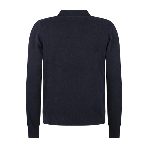 Roy Roger's - Polo blu senza bottoni manica lunga in lana e cashmere per uomo | 2