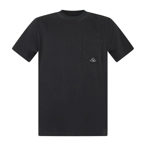 Roy Roger's - T-shirt nera manica corta con taschino sul petto per uomo |