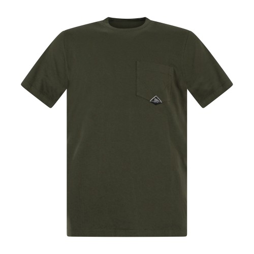 Roy Roger's - T-shirt verde manica corta con taschino sul petto per uomo |