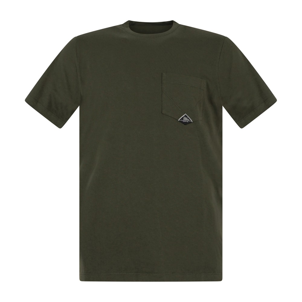 Roy Roger's - T-shirt verde manica corta con taschino sul petto per uomo |