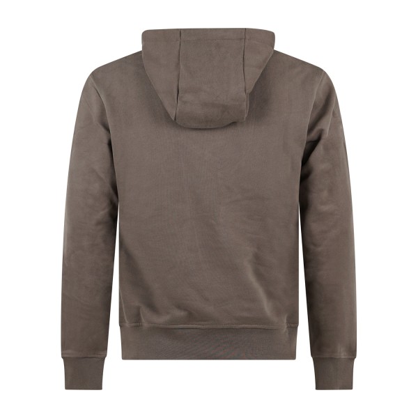 Armani Exchange - Felpa beige con cappuccio in cotone con logo ricamato regular