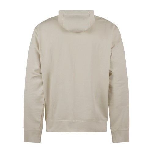 Armani Exchange - Felpa bianca con cappuccio in cotone con logo ricamato 2