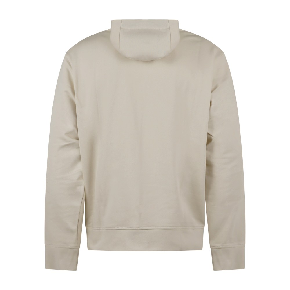 Armani Exchange - Felpa bianca con cappuccio in cotone con logo ricamato