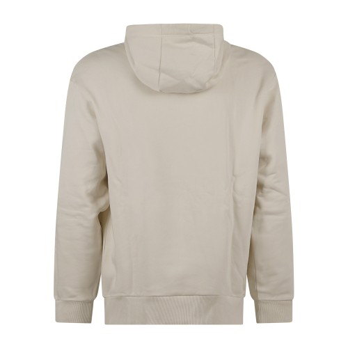 Armani Exchange - Felpa cappuccio bianca in cotone con stampa logo relaxed fit 2