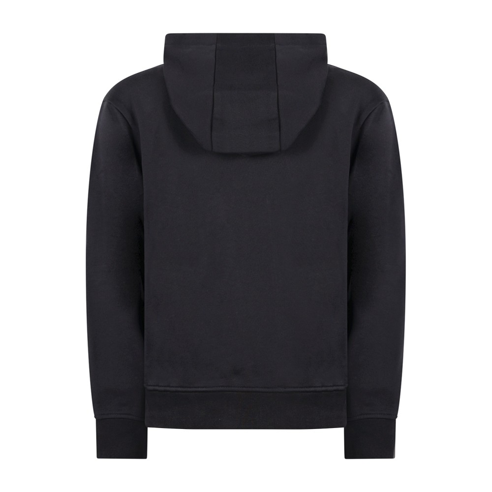 Armani Exchange - Felpa blu con cappuccio in cotone con logo ricamato regular