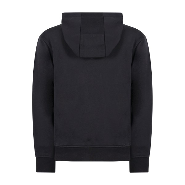 Armani Exchange - Felpa blu con cappuccio in cotone con logo ricamato regular