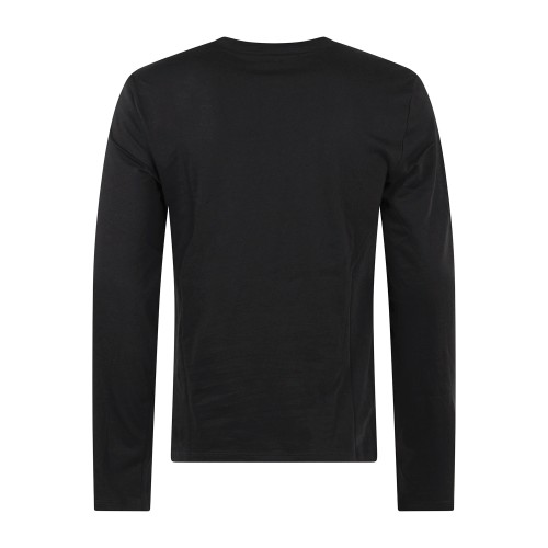 Armani Exchange - T-shirt nera con maniche lunghe in cotone regular fit per 2