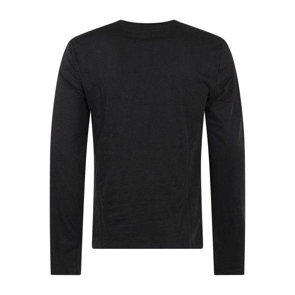 Armani Exchange - T-shirt nera con maniche lunghe in cotone regular fit per