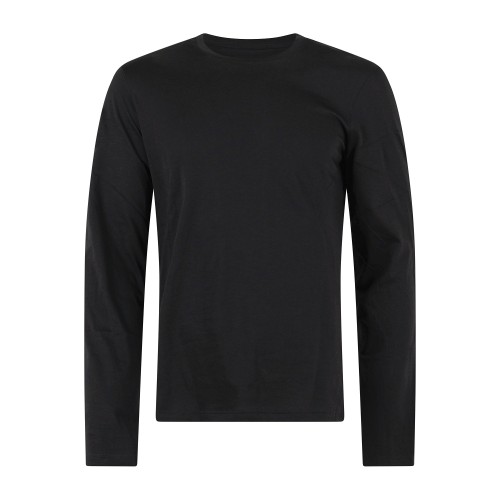 Armani Exchange - T-shirt nera con maniche lunghe in cotone regular fit per
