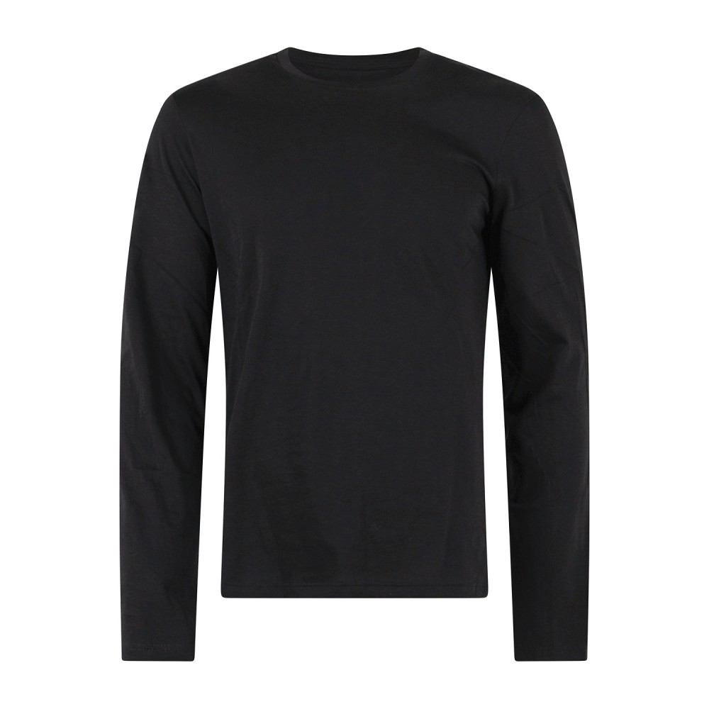 Armani Exchange - T-shirt nera con maniche lunghe in cotone regular fit per