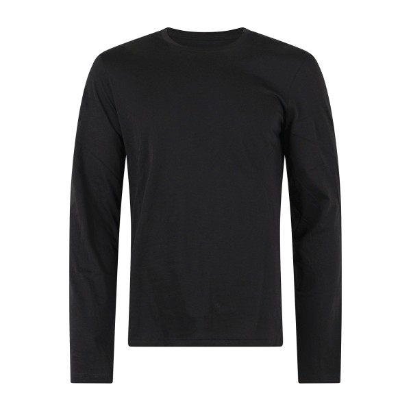 Armani Exchange - T-shirt nera con maniche lunghe in cotone regular fit per