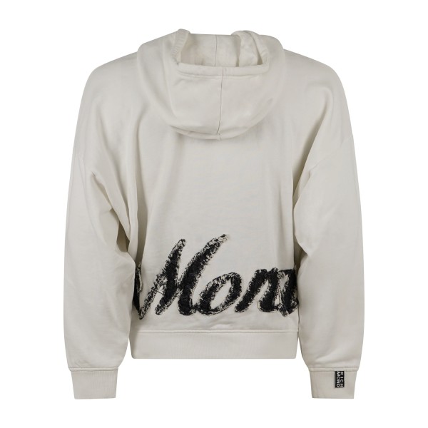 Richmond X - Felpa con cappuccio bianca con logo ricamato relaxed fit per uomo