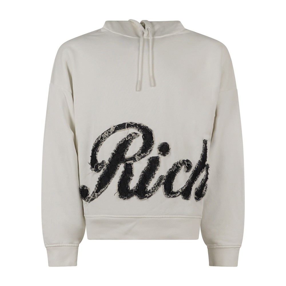 Richmond X - Felpa con cappuccio bianca con logo ricamato relaxed fit per uomo