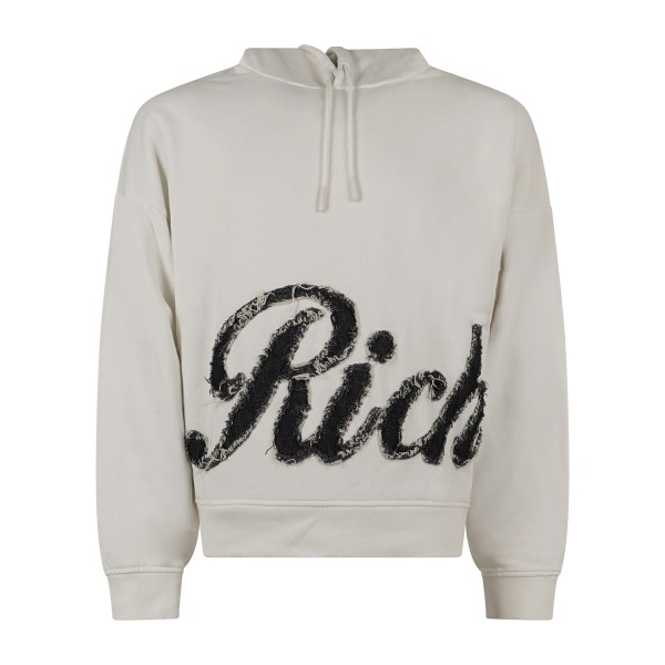 Richmond X - Felpa con cappuccio bianca con logo ricamato relaxed fit per uomo