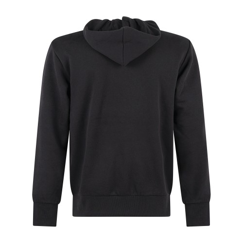 Timberland - Felpa cappuccio nera in cotone badge silicone regular fit per uomo