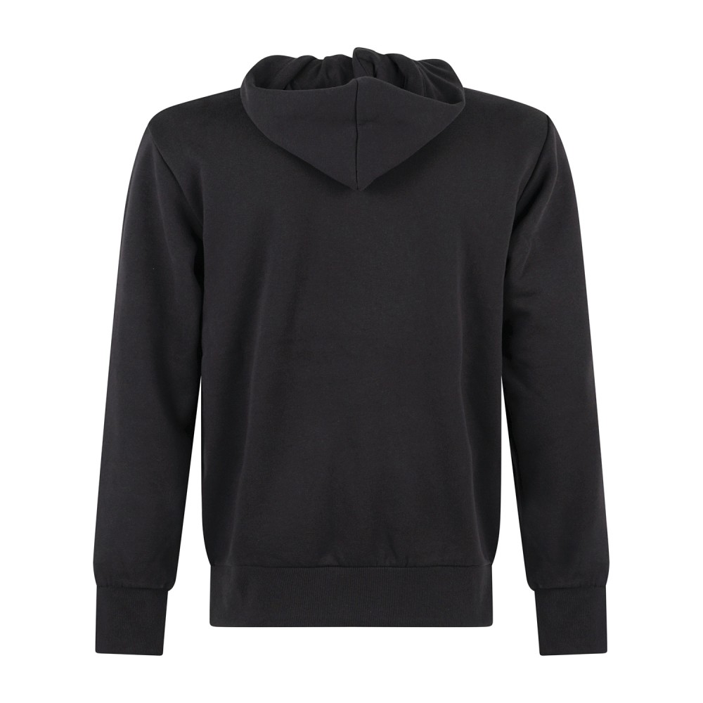 Timberland - Felpa cappuccio nera in cotone badge silicone regular fit per uomo
