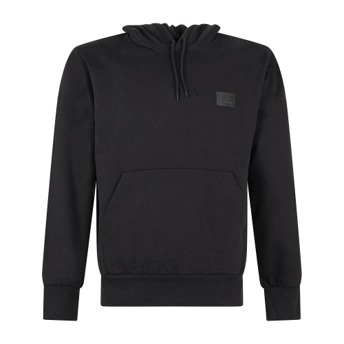 Timberland - Felpa cappuccio nera in cotone badge silicone regular fit per uomo 2
