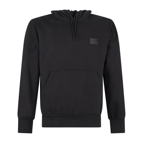 Timberland - Felpa cappuccio nera in cotone badge silicone regular fit per uomo