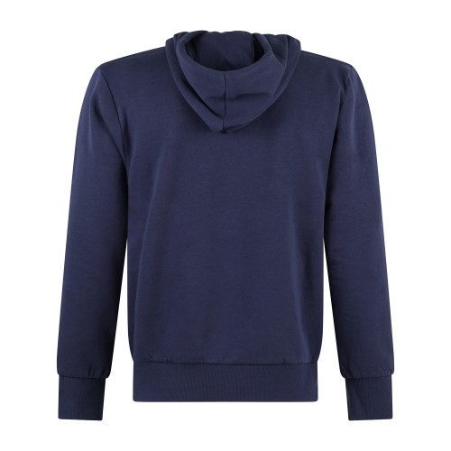 Timberland - Felpa cappuccio blu in cotone badge silicone regular fit per uomo 2