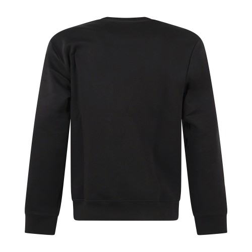 Armani Exchange - Felpa girocollo nera in cotone con logo in rilievo regular 2