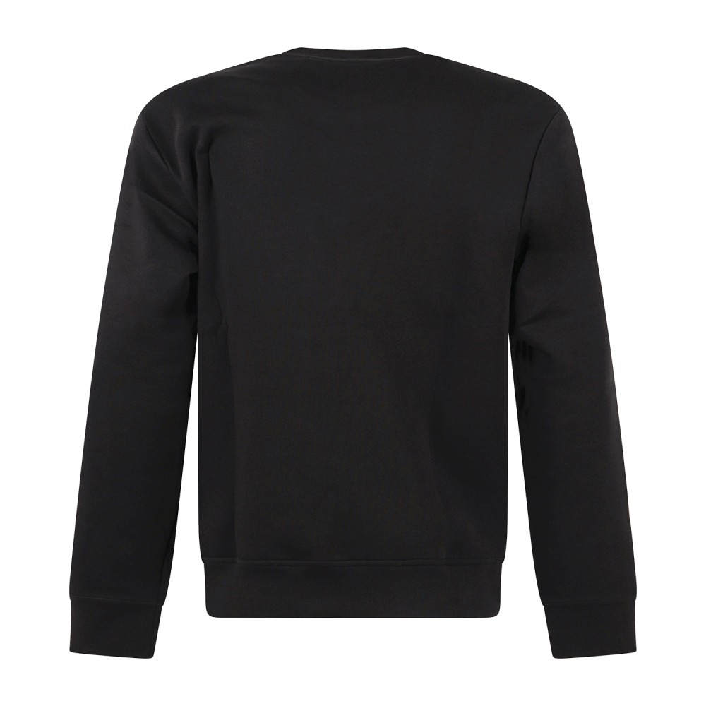 Armani Exchange - Felpa girocollo nera in cotone con logo in rilievo regular
