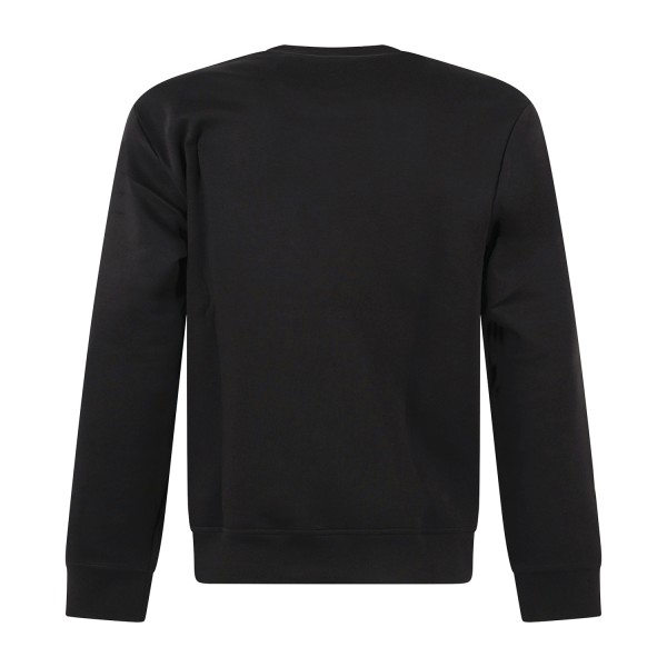 Armani Exchange - Felpa girocollo nera in cotone con logo in rilievo regular