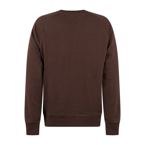 Timberland - Felpa girocollo marrone in cotone logo ricamato regular fit per 2