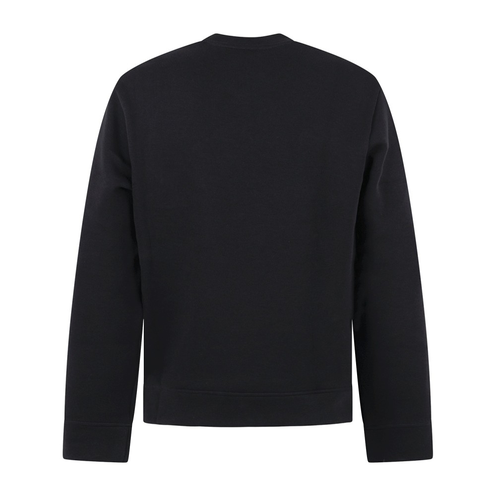 Armani Exchange - Felpa girocollo blu in cotone e logo sul petto regular fit