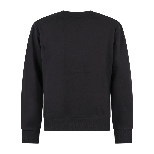 Timberland | Felpa girocollo nera in cotone badge silicone regular fit per uomo