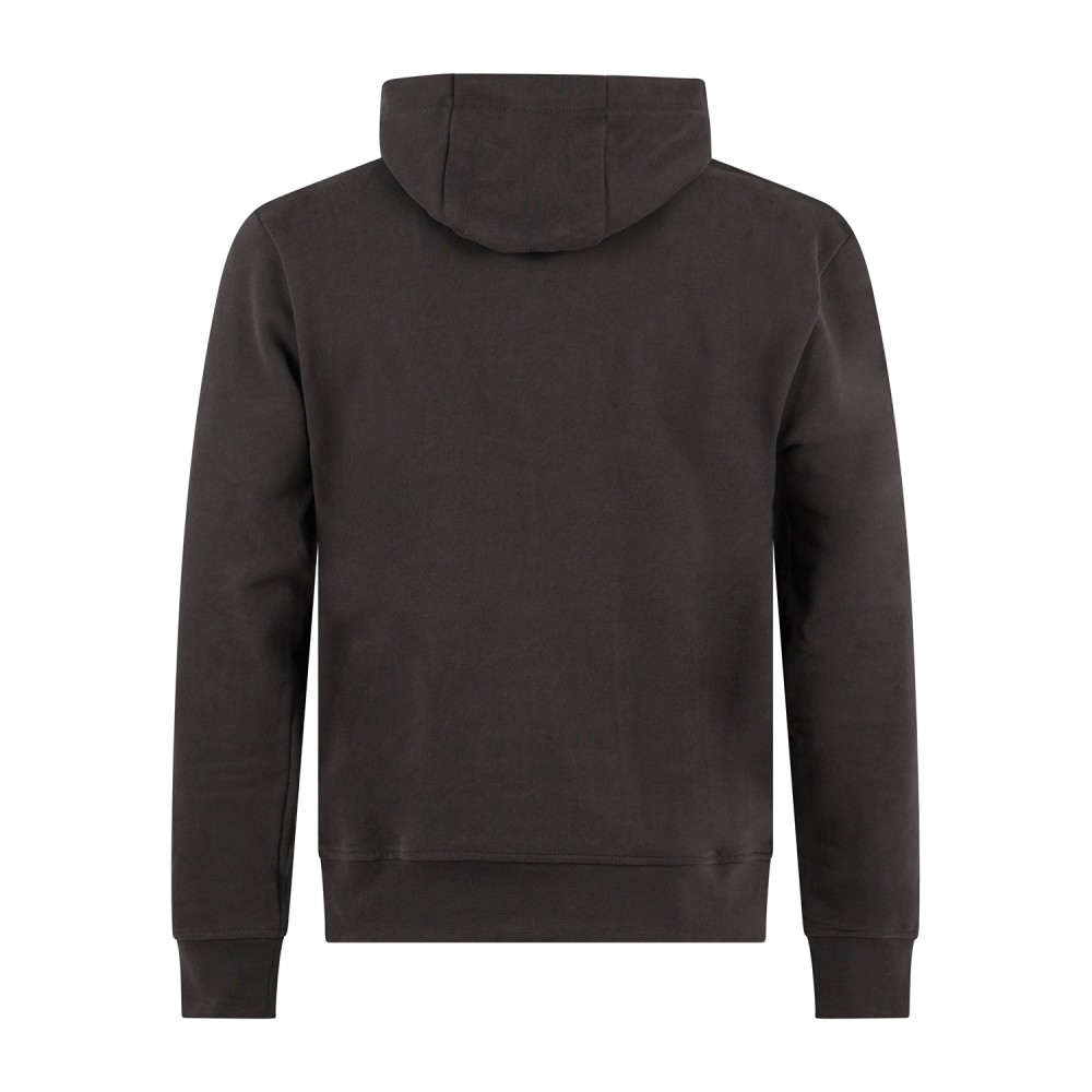 Armani Exchange - Felpa grigia con cappuccio in cotone con logo ricamato