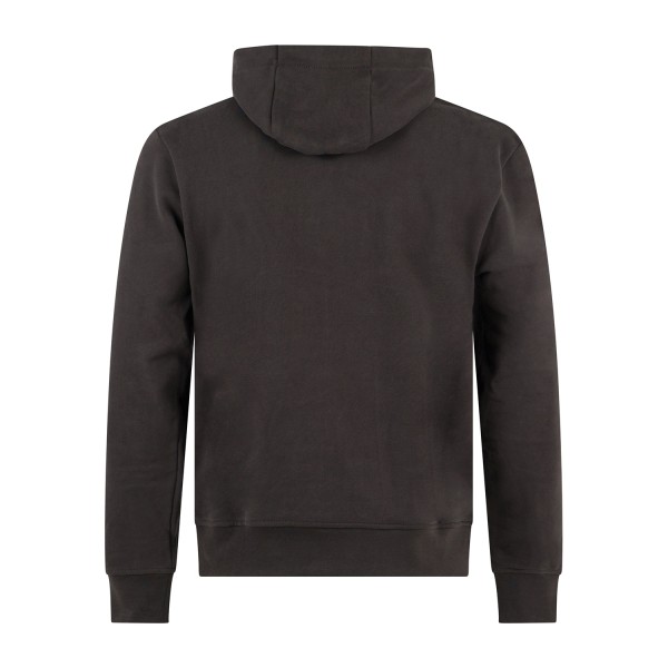Armani Exchange - Felpa grigia con cappuccio in cotone con logo ricamato