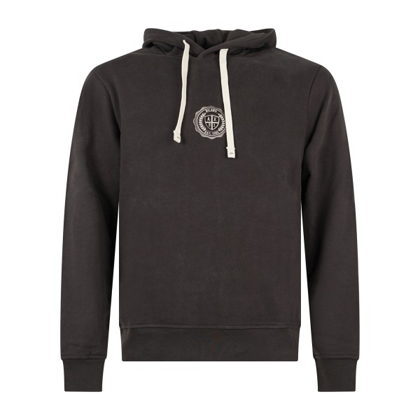 Armani Exchange - Felpa grigia con cappuccio in cotone con logo ricamato
