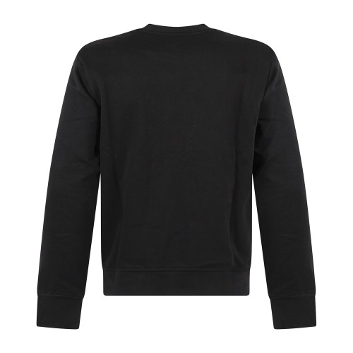 Armani Exchange - Felpa girocollo nera in cotone con logo in rilievo regular 2