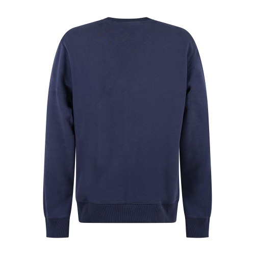 Timberland - Felpa girocollo blu in cotone logo ricamato regular fit per uomo | 2