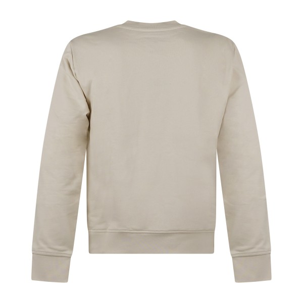 Armani Exchange - Felpa girocollo bianca in cotone con logo in rilievo regular