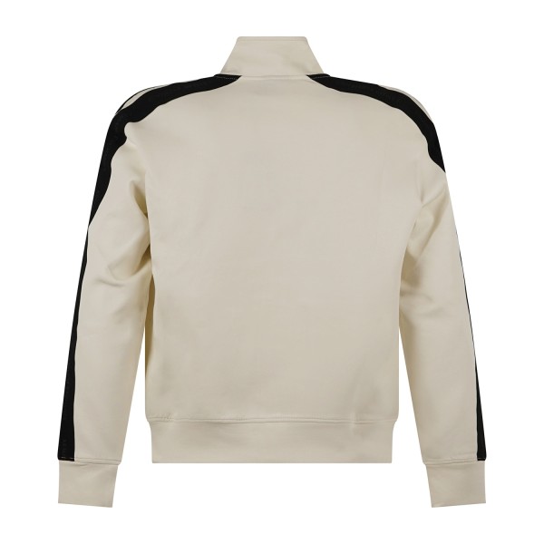 Armani Exchange - Felpa full zip bianca con bande in contrasto regular fit per