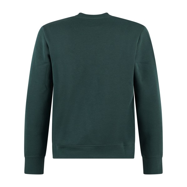Armani Exchange - Felpa verde girocollo in cotone con patch logo regular fit