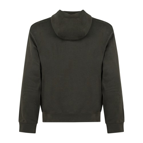 Armani Exchange - Felpa verde con cappuccio in cotone con logo ricamato regular 2