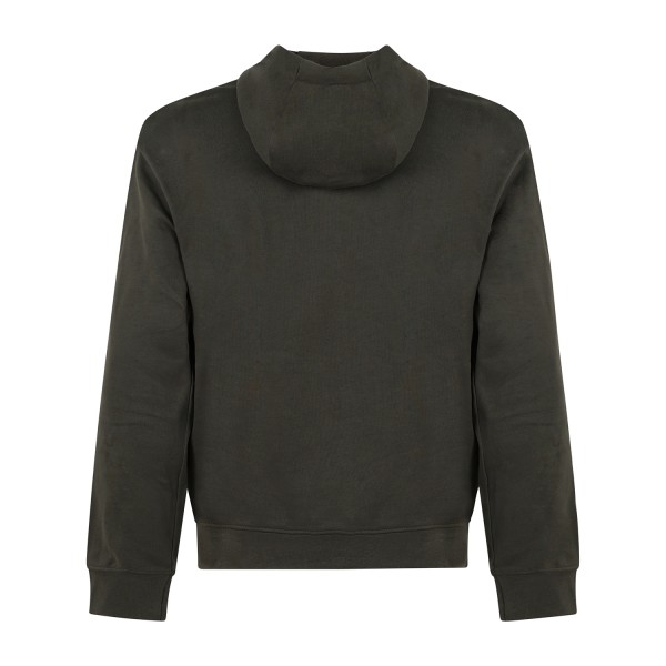 Armani Exchange - Felpa verde con cappuccio in cotone con logo ricamato regular