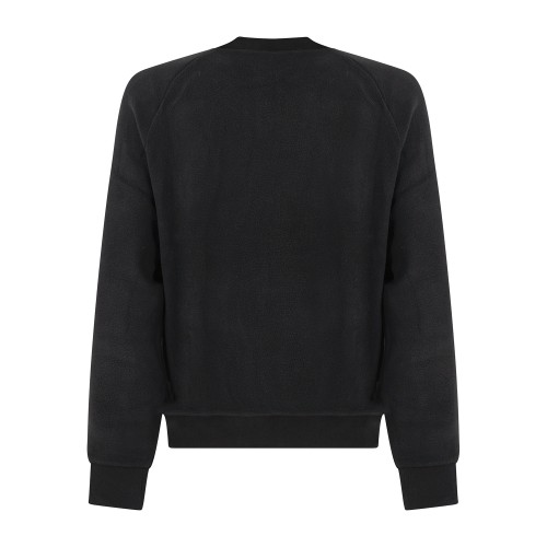 Polo Ralph Lauren - Felpa nera in pile full zip con patch logo ricamato per 2
